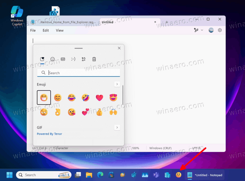 下载 Windows 11 和 10 中任务栏的表情符号按钮