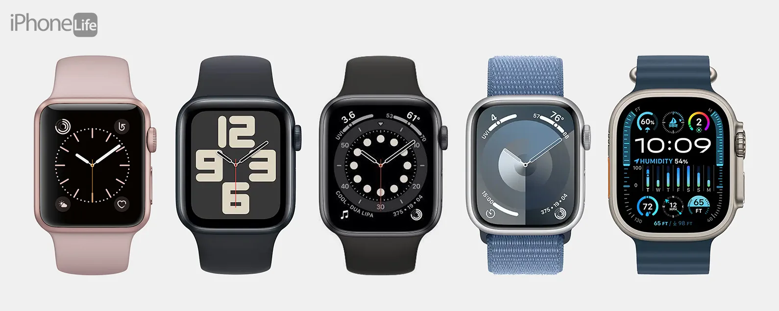 Apple Watch 比较：所有 Apple Watch 按顺序排列