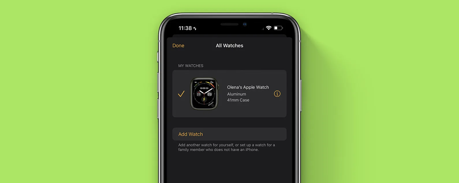 如何从帐户中删除 Apple Watch