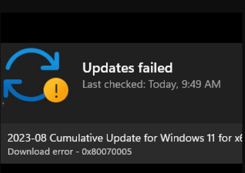 修复错误代码0x80070005 Windows更新安装失败