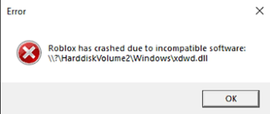 如何修复Windows中的Roblox XDWD.DLL错误代码