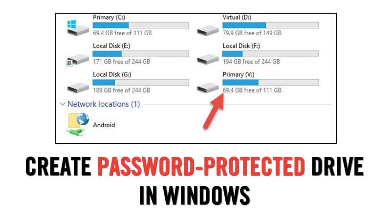 如何在Windows中创建受密码保护的驱动器