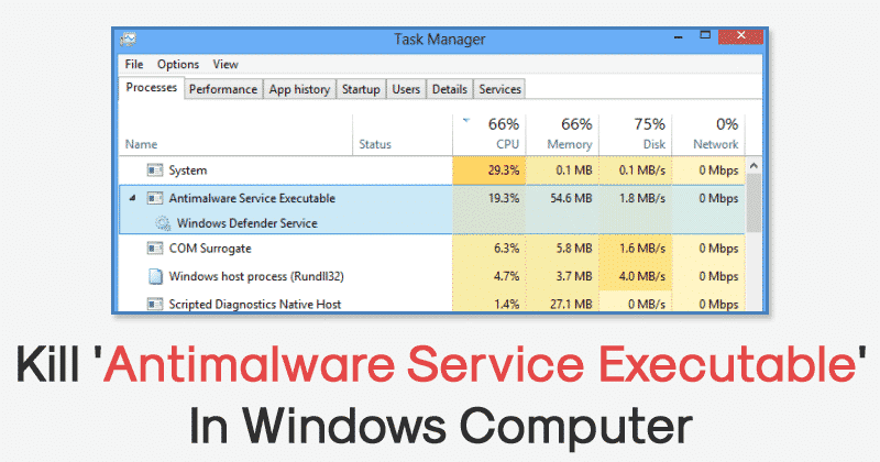 如何在 Windows 中杀死“反恶意软件服务可执行文件”