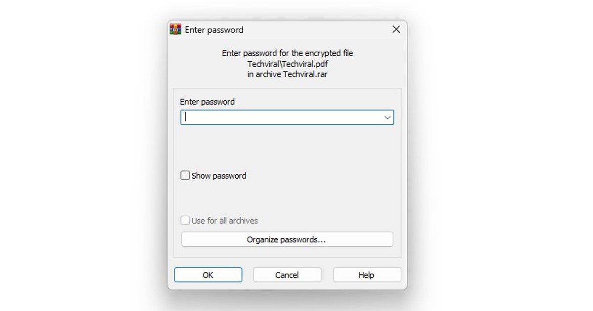 如何密码保护Windows 11上的RAR文件