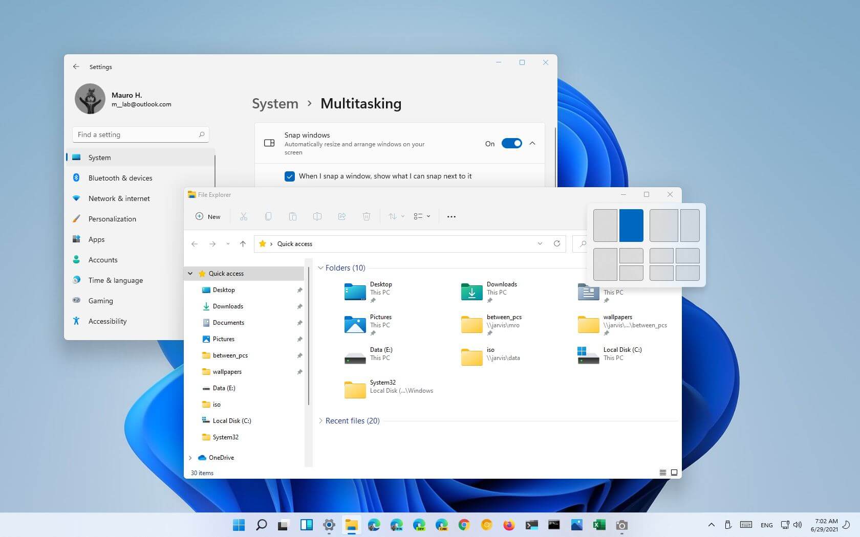 如何在 Windows 11 上的最大化按钮中启用或禁用对齐布局